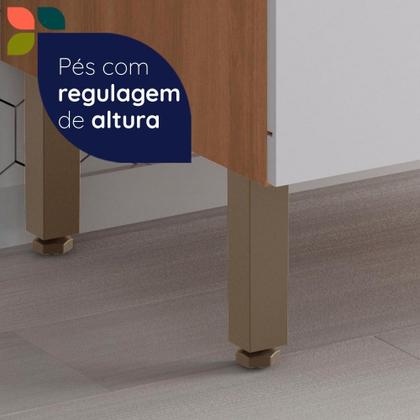 Imagem de Balcão Macadâmia 1200mm P/Cooktop 5 Bocas Freijó/Branco - Telasul