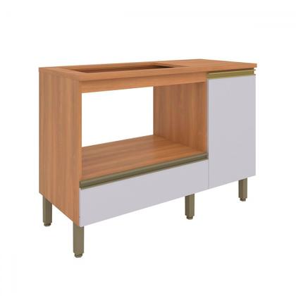 Imagem de Balcão Macadâmia 1200mm P/Cooktop 5 Bocas Freijó/Branco - Telasul