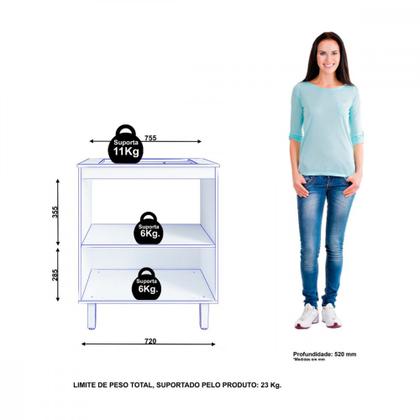 Imagem de Balcão Master para Cooktop 4 Bocas e Forno Cinamomo Preto Catedral Zanzini