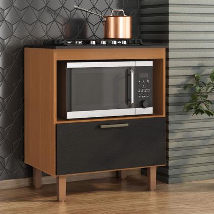 Imagem de Balcão Master para Cooktop 4 Bocas e Forno Cinamomo Preto Catedral Zanzini