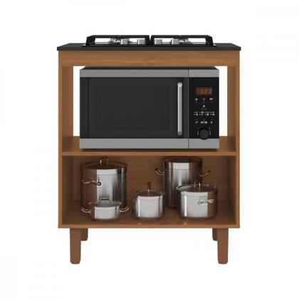 Imagem de Balcão Master para Cooktop 4 Bocas e Forno Cinamomo Preto Catedral Zanzini