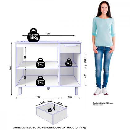 Imagem de Balcão Master para Cooktop 5 Bocas e Forno Cinamomo Areia Zanzini