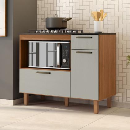 Imagem de Balcão Master para Cooktop 5 Bocas e Forno Cinamomo Areia Zanzini