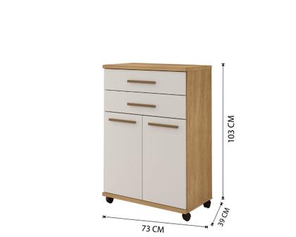 Imagem de Balcão Mônaco Arte Móveis 2 Portas 2 Gaveta Flex 