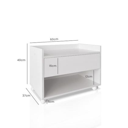 Imagem de Balcão Móvel de Banheiro MDF Organizador Gabinete com Rodízios SSX Multicoisas