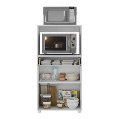 Imagem de Balcão Multimóveis Multiuso Forno e Microondas Branco REF. 4060G 2 Portas e 1 Gaveta