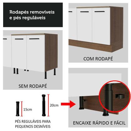 Imagem de Balcão Multiuso 120cm 2 Portas 3 Gavetas Agata Madesa R