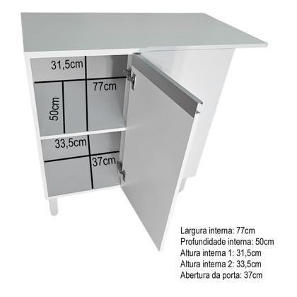 Imagem de Balcão Multiuso 95cm em MDF de Canto Branco