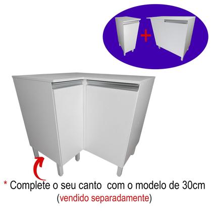 Imagem de Balcão Multiuso 95cm em MDF de Canto Branco
