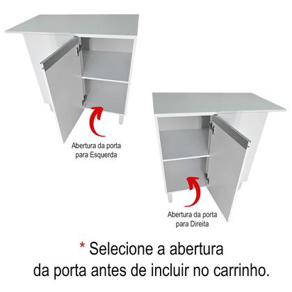 Imagem de Balcão Multiuso 95cm em MDF de Canto Branco