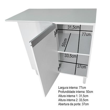 Imagem de Balcão Multiuso 95cm em MDF de Canto Branco