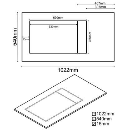 Imagem de Balcão Multiuso para Cooktop 4 Bocas Georgia Preto/Cinza - Lumil Móveis