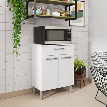 Imagem de Balcão Multiuso Para Cozinha Diamante 2 Portas Branco Kit's Paraná