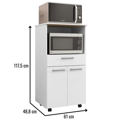 Imagem de Balcão Multiuso Para Cozinha Duetto 2 Portas Branco Kit's Paraná