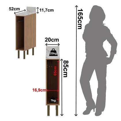 Imagem de Balcão Nicho 20cm com Tampo e Porta Toalha Cz