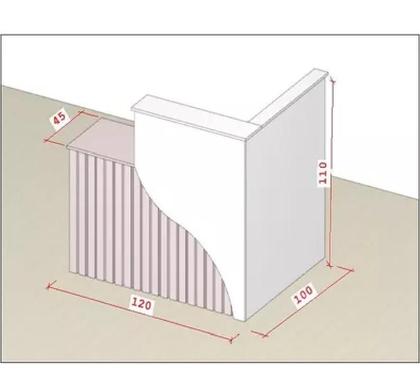 Imagem de Balcão Orgânico Ripado Loja Atendimento Recepção Rosa Milk Shake e Branco com LED