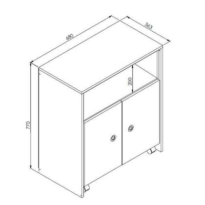 Imagem de Balcao Organizador Multiuso Com Mesa Recolhivel Rod Funcionale Branco