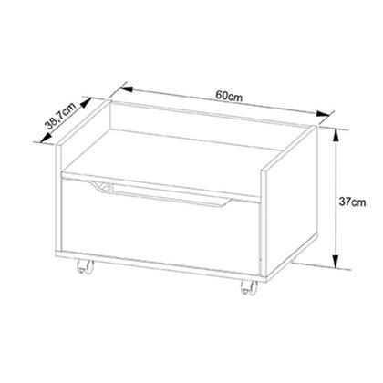 Imagem de Balcão p/ Banheiro Suspenso c/ Rodizio BN3647 s/ Cuba c/ 1 Gaveta 60cm Branco - Tecno Mobili