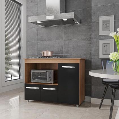 Imagem de Balcão P/ Cooktop De 5 Bocas Forno Microondas Multiuso Ana