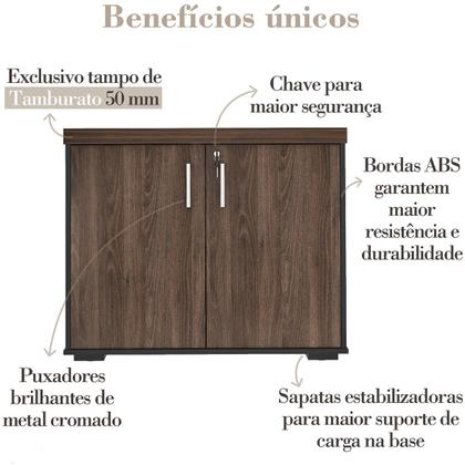 Imagem de Balcão p/ Escritório Tampo Tamburato Executiva 2 Portas