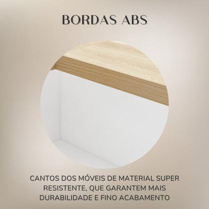 Imagem de Balcão para Atendimento Recepção em L com 2 Gavetas 147,7x147,7cm Branco/Carvalho Artany