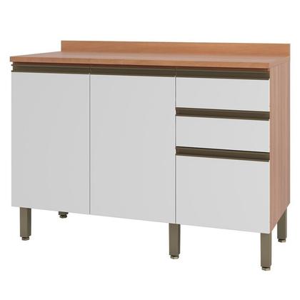 Imagem de Balcão para Banheiro 1200mm 2 Portas 3 Gavetas Macadâmia