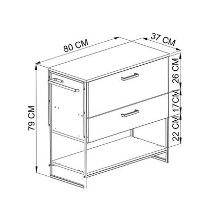 Imagem de Balcão Para Banheiro Com Pés em Aço 1 Porta e 1 Gaveta 80 cm