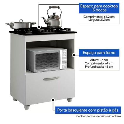 Imagem de Balcão Para Cooktop 1 Porta 1 Nicho 5 Bocas Kaiki Moveis