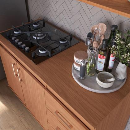 Imagem de Balcão Para Cooktop 1,20m 5 Bocas 2 Portas E 3 Gavetas Turim Nature