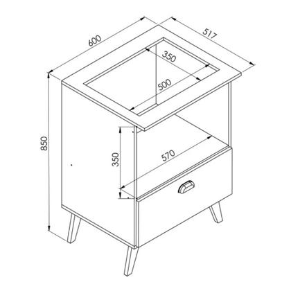 Imagem de Balcão para Cooktop 4 Bocas 1 Porta Basculante e Espaço para Forno Bogotá Branco Art In Móveis