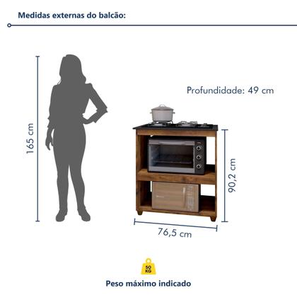 Imagem de Balcão para Cooktop 4 Bocas 2 Nichos para Forno Turim
