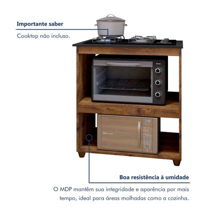 Imagem de Balcão para Cooktop 4 Bocas 2 Nichos para Forno Turim