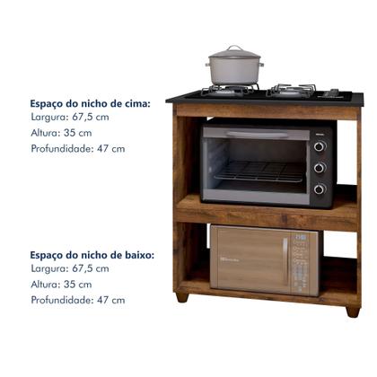 Imagem de Balcão para Cooktop 4 Bocas 2 Nichos para Forno Turim