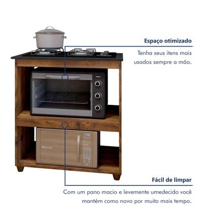 Imagem de Balcão para Cooktop 4 Bocas 2 Nichos para Forno Turim