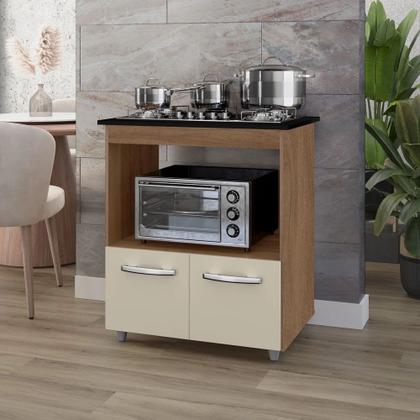 Imagem de Balcão Para Cooktop 4 Bocas 2 Portas Armário De Cozinha Elisa - SSX Multicoisas