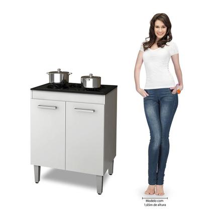 Imagem de Balcão para cooktop 4 bocas 2 portas branco nauru