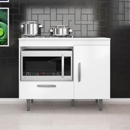 Imagem de Balcão Para Cooktop 4 bocas Alecrim 1 Porta Branco Poliman