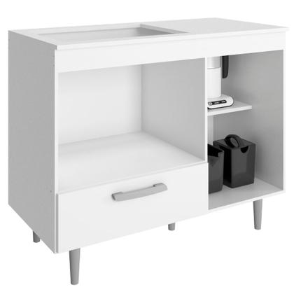 Imagem de Balcão Para Cooktop 4 bocas Alecrim 1 Porta Branco Poliman