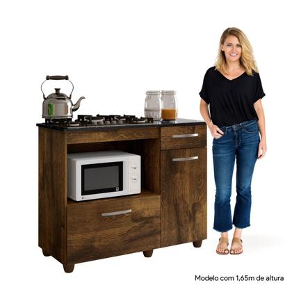 Imagem de Balcão para Cooktop 4 Bocas e Forno 2 Portas 1 Gaveta Violeta Kaiki Móveis