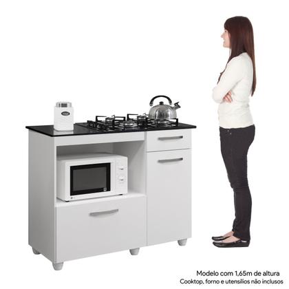 Imagem de Balcão para Cooktop 4 Bocas e Forno 2 Portas 1 Gaveta Violeta Kaiki Móveis