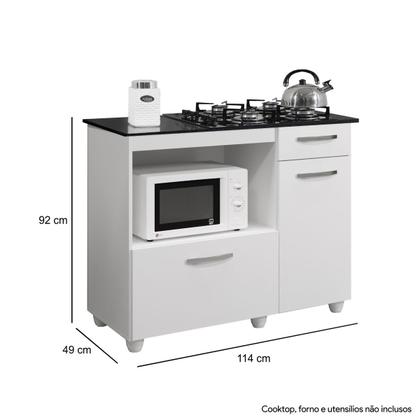 Imagem de Balcão para Cooktop 4 Bocas e Forno 2 Portas 1 Gaveta Violeta Kaiki Móveis