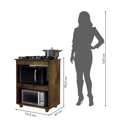 Imagem de Balcão Para Cooktop 4 Bocas Turim Ipê