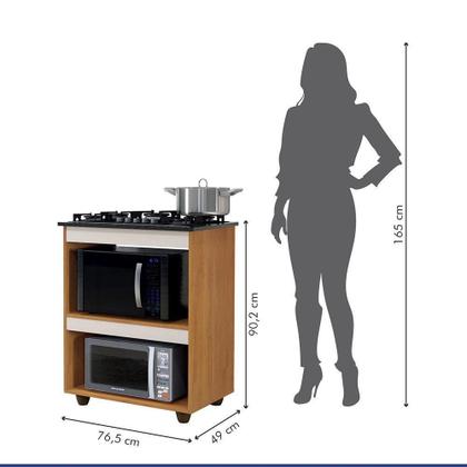 Imagem de Balcão Para Cooktop 4 Bocas Turim Naturalle Com Off White