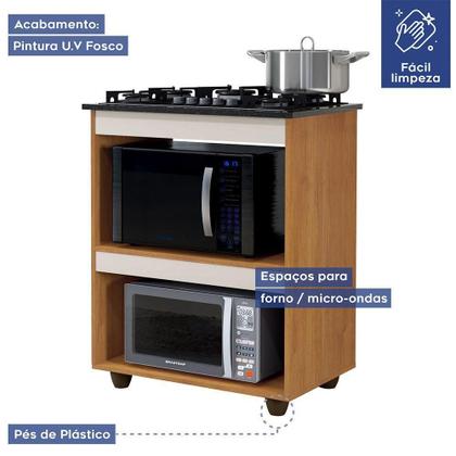 Imagem de Balcão Para Cooktop 4 Bocas Turim Naturalle Com Off White