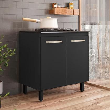 Imagem de Balcão Para Cooktop 4 ou 5 Bocas Armário Multiuso de Cozinha 80cm Com 2 Portas