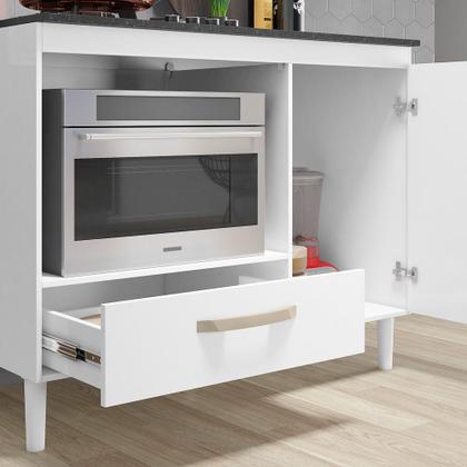 Imagem de Balcão Para Cooktop 4 ou 5 Bocas e Forno Fit com Porta e Gaveta