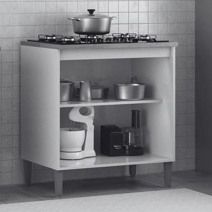 Imagem de Balcão Para Cooktop 4 Ou 5 Bocas Munique Wood Madeirado E Reflecta