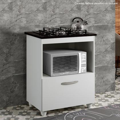 Imagem de Balcão para Cooktop 5 Bocas 1 Porta  Basculante 1 Nicho para Micro-ondas Salvia Kaiki Móveis