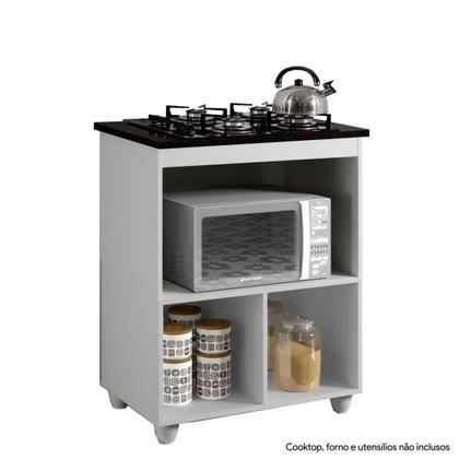 Imagem de Balcão para Cooktop 5 Bocas 1 Porta  Basculante 1 Nicho para Micro-ondas Salvia Kaiki Móveis