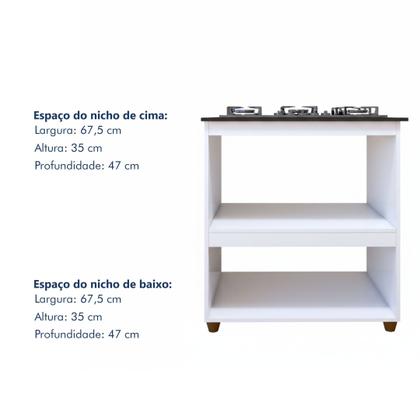 Imagem de Balcão para Cooktop 5 Bocas 2 Nichos para Forno Turim
